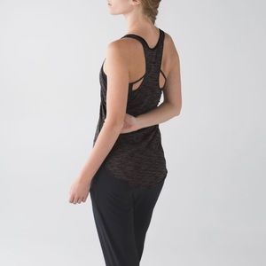 Lululemon What The Sport Singlet Heathered Black Tank Top Small